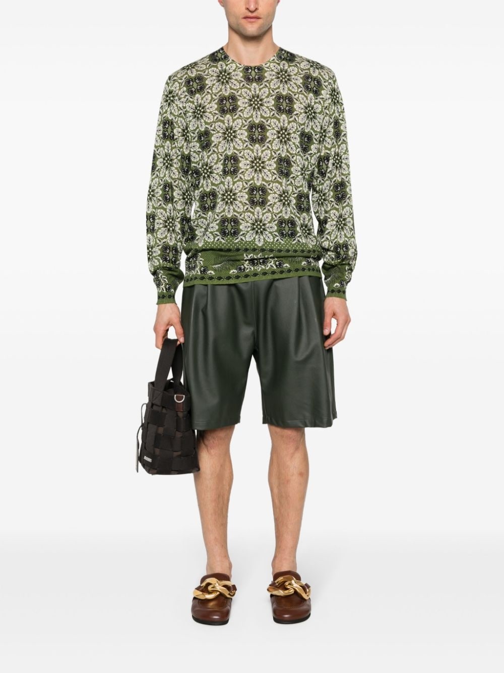 floral-print fine jumper - 2