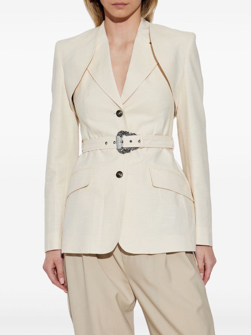 belted blazer - 3