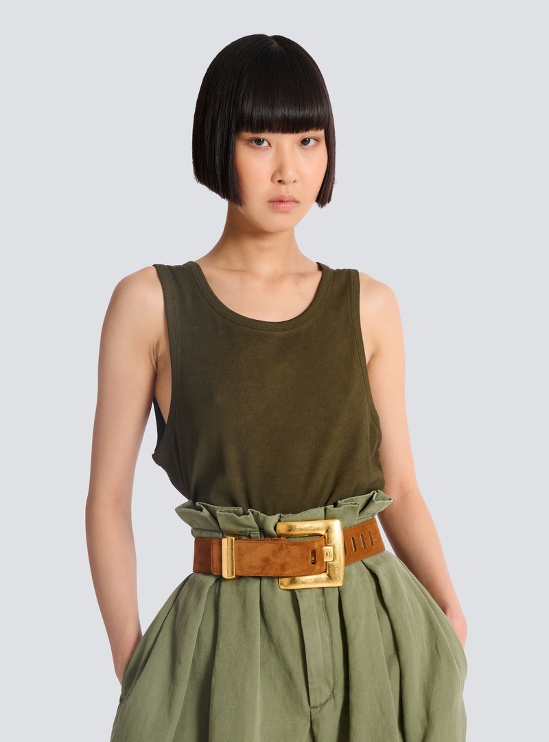 Balmain Anthem suede leather belt outlook