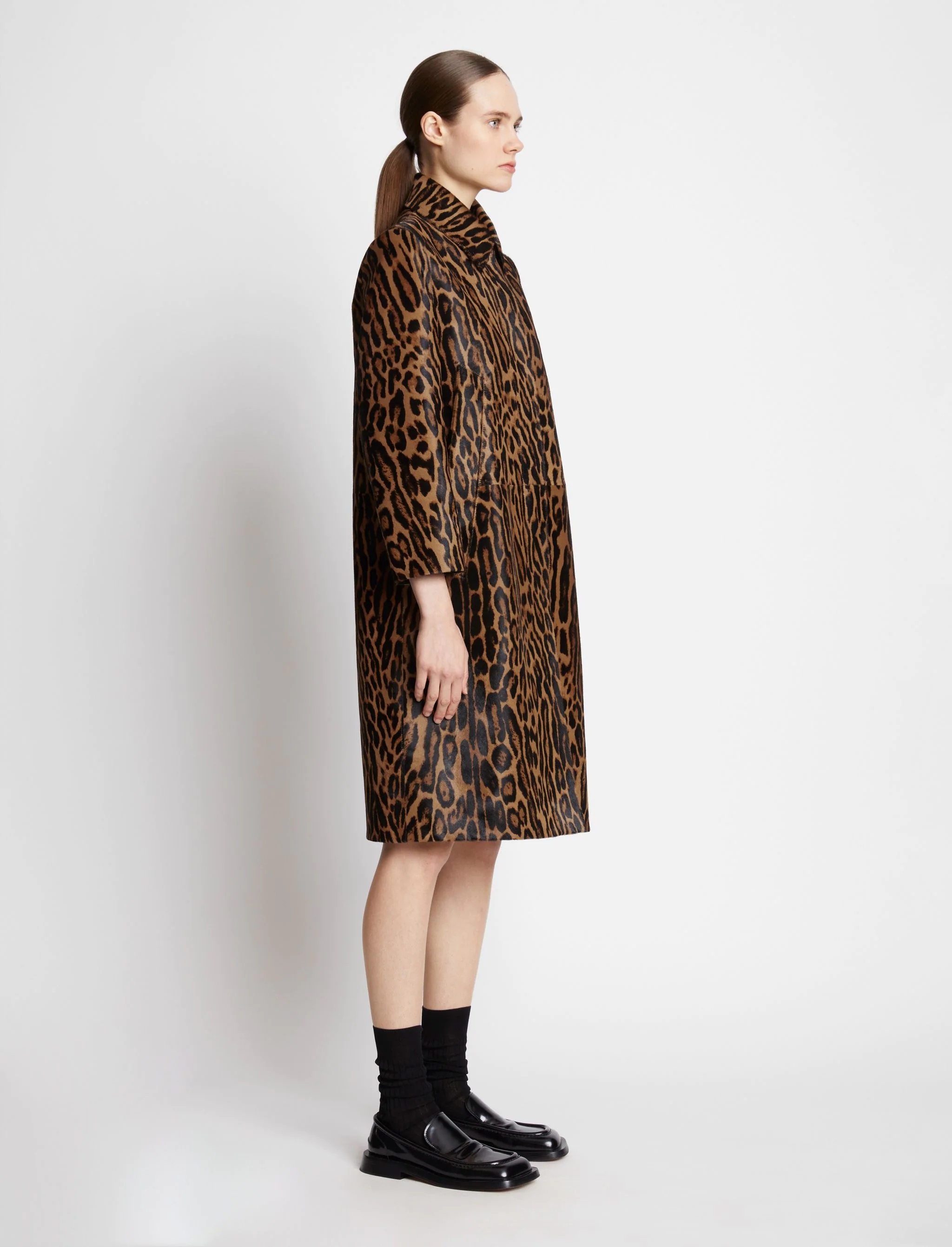 Leopard Printed Haircalf Coat - 3