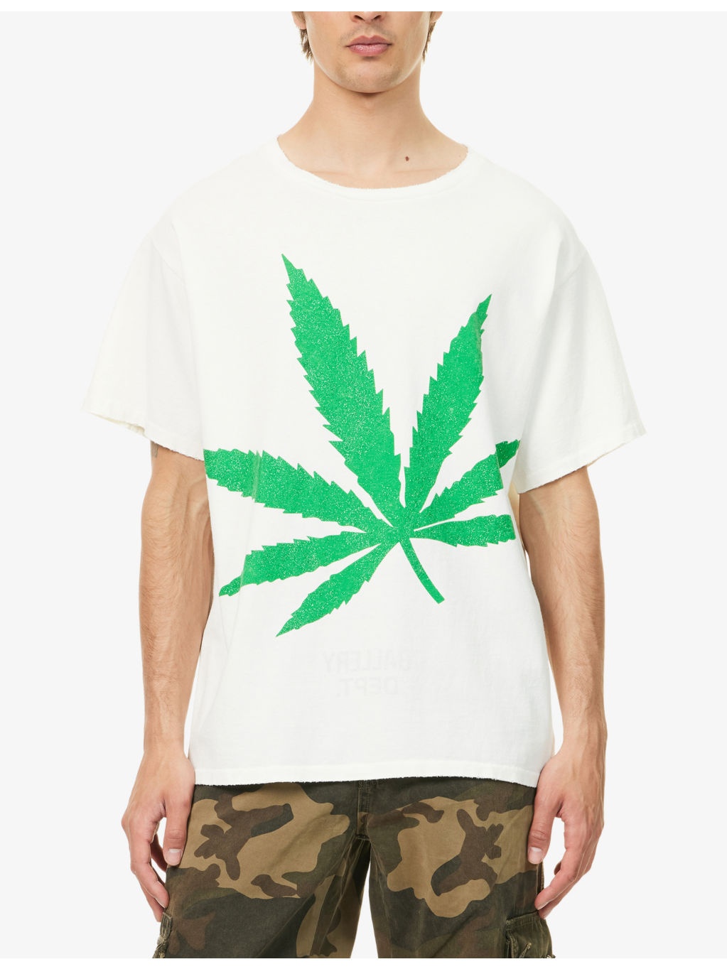 Weed Glittered Graphic-Print Cotton T-Shirt - 3