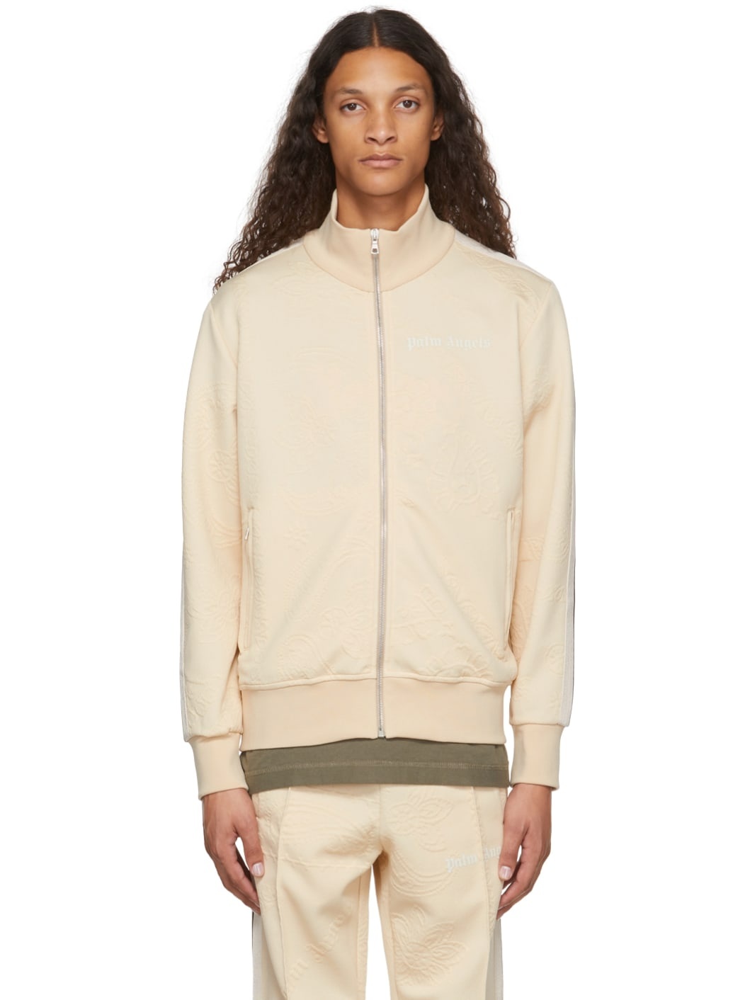 Beige Track Zip-Up - 1