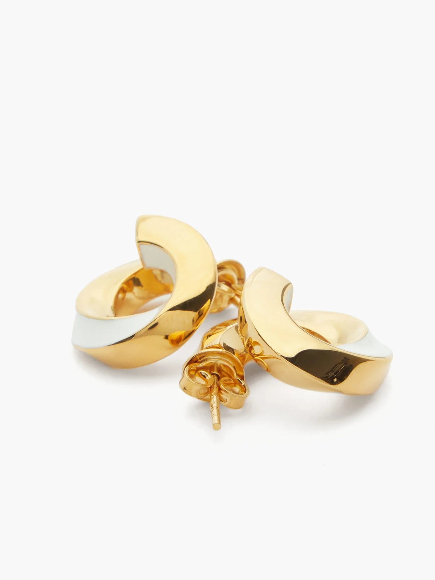 Twisted 18kt gold-plated silver earrings - 3