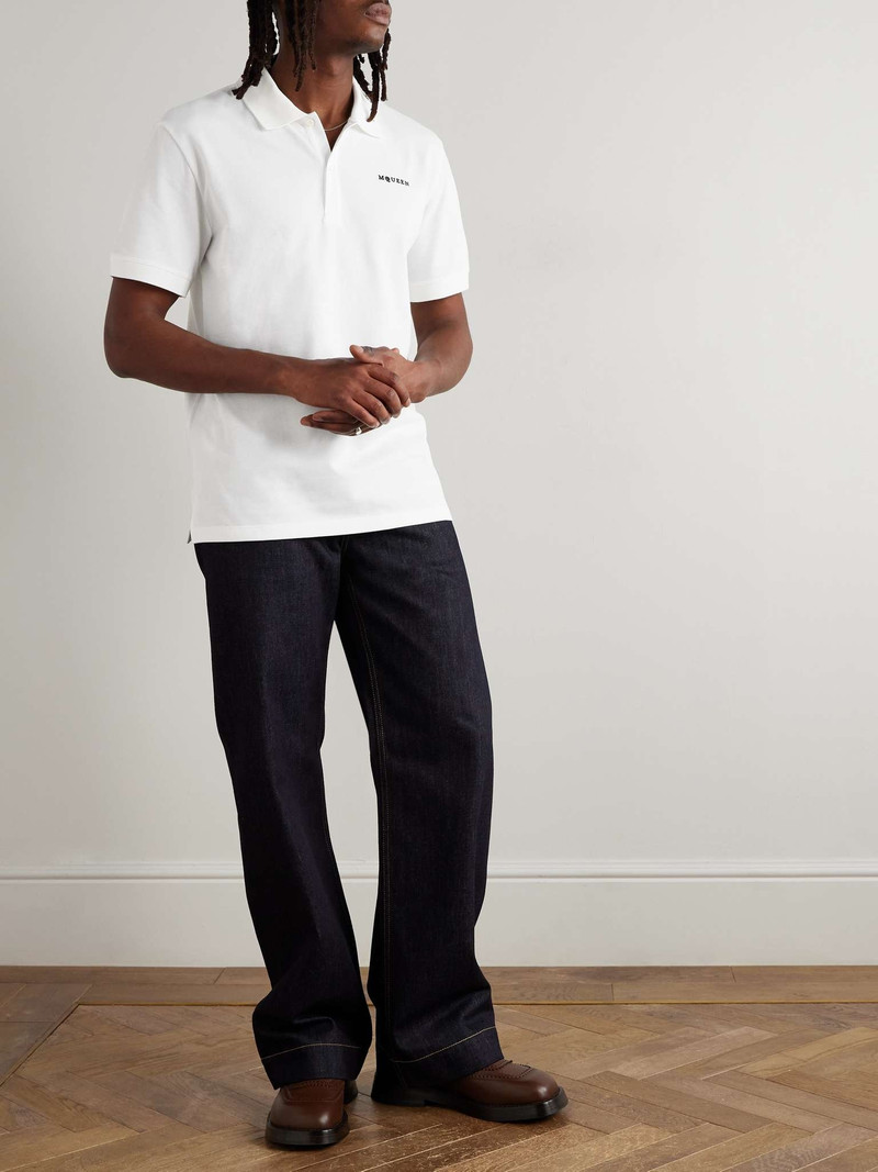 Alexander McQueen Logo-Embroidered Cotton-Piqué Polo Shirt outlook