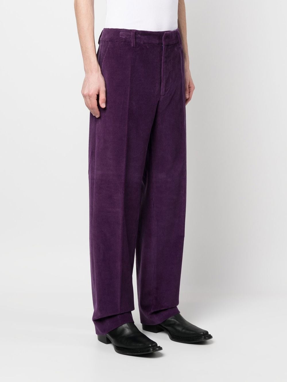 corduroy straight-leg trousers - 3