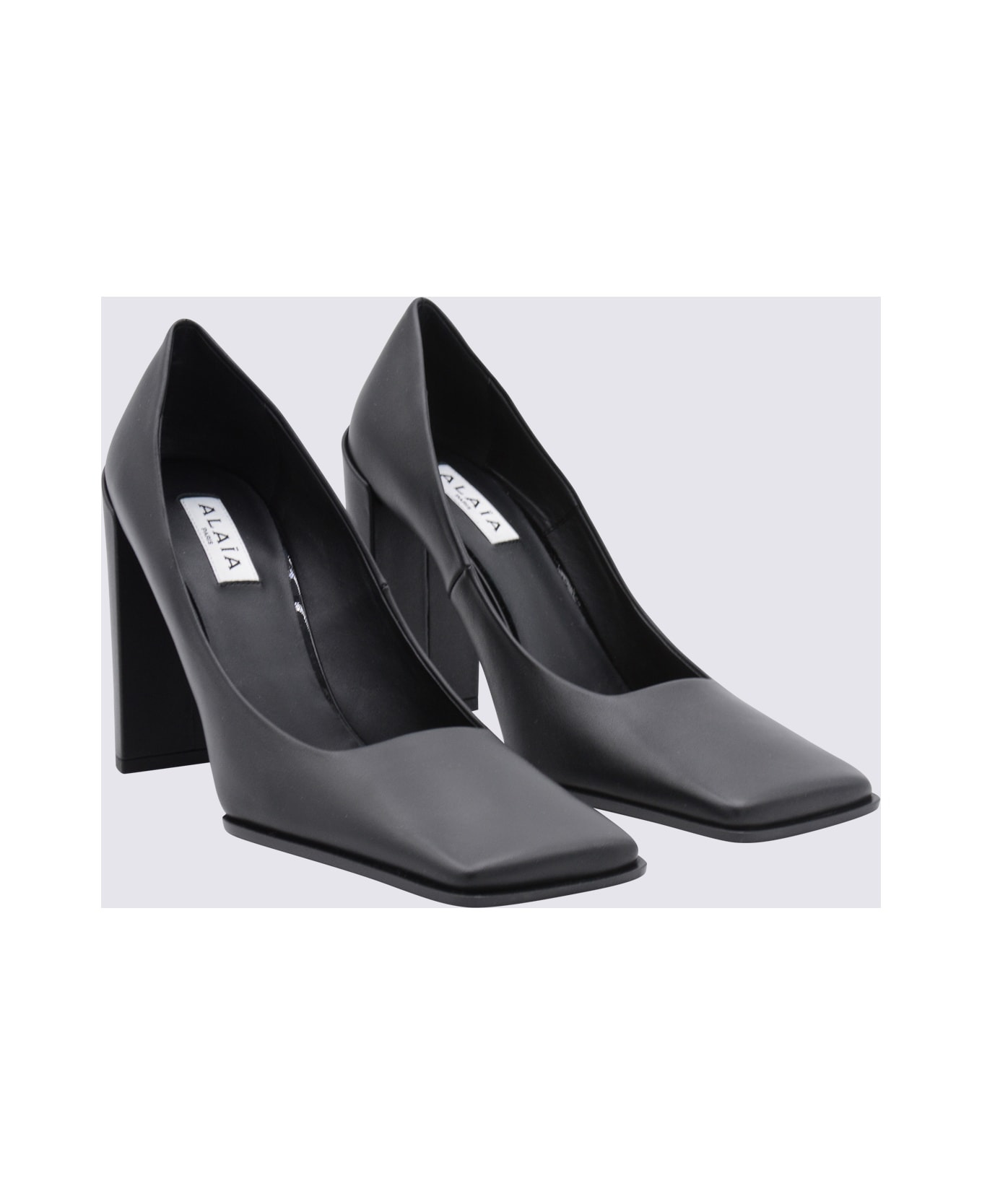 Black Leather Pumps - 2