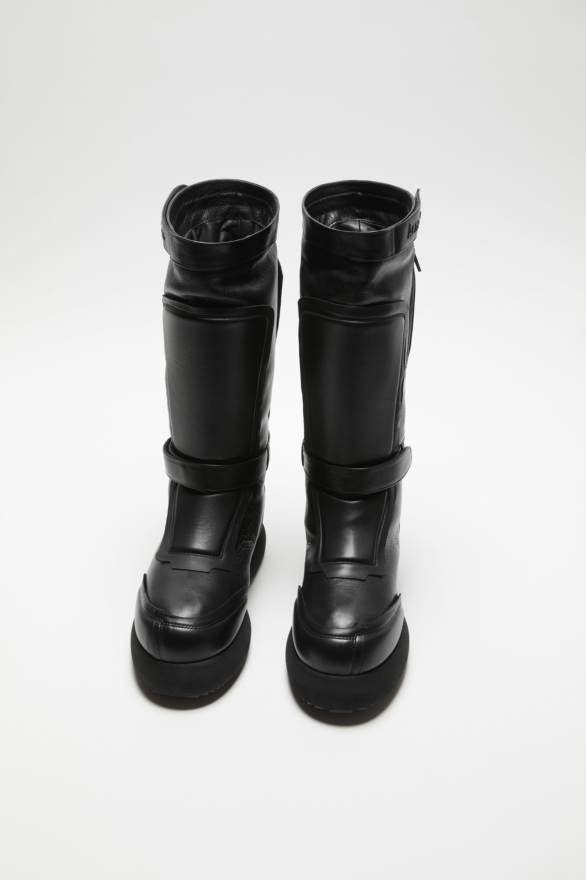 Patchwork leather boots - Black - 2