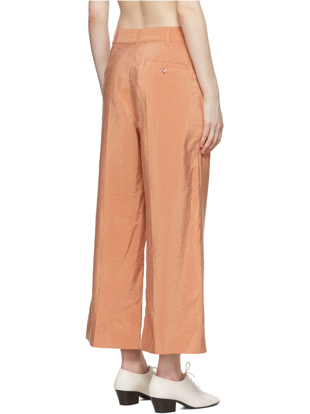 Orange Silk Trousers - 3