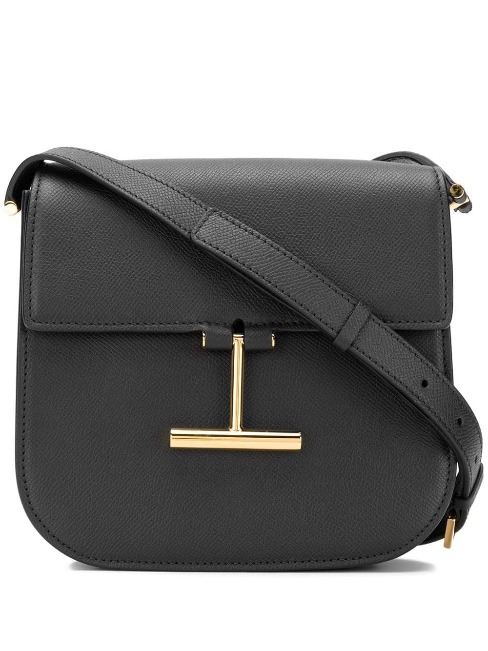 T plaque crossbody bag - 1