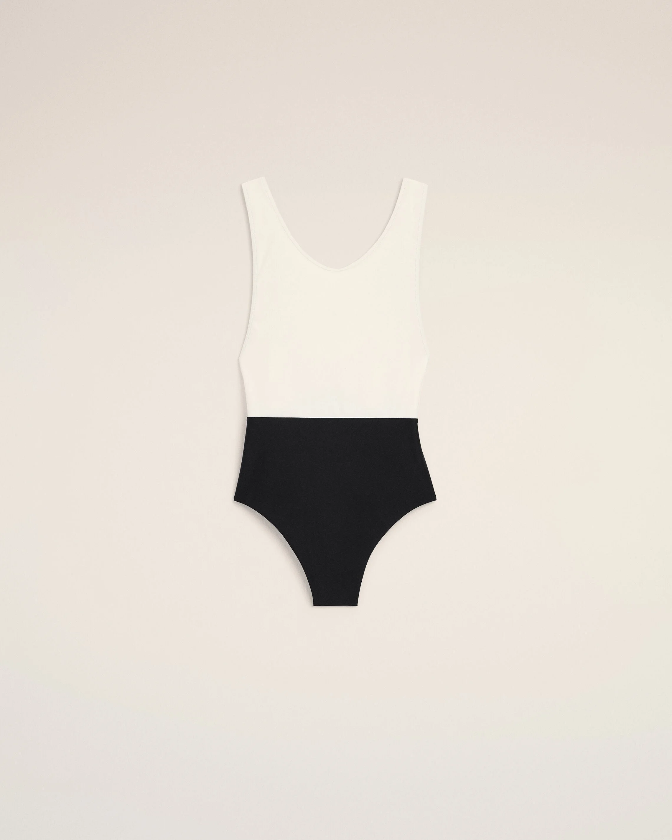 BLACK AND WHITE NYLON ONE PIECE SWIMSUIT - 1