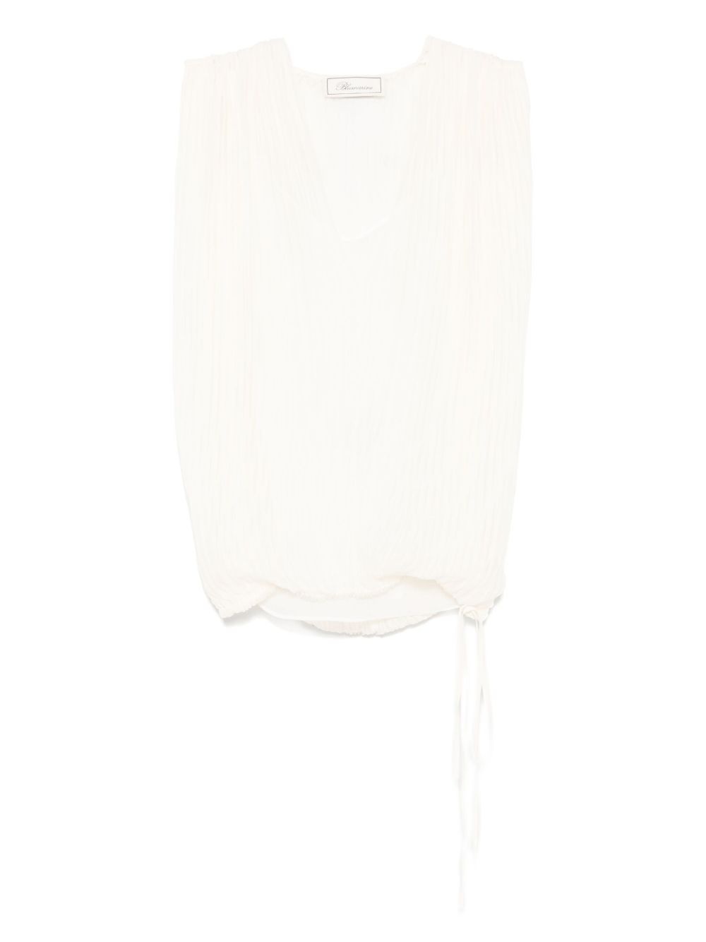 pleated silk top - 1