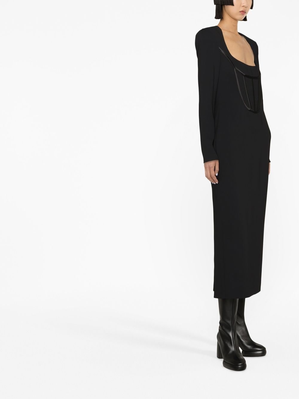 corset-top midi dress - 3