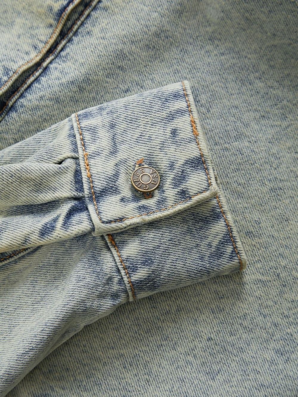 bleached-effect denim jacket - 7