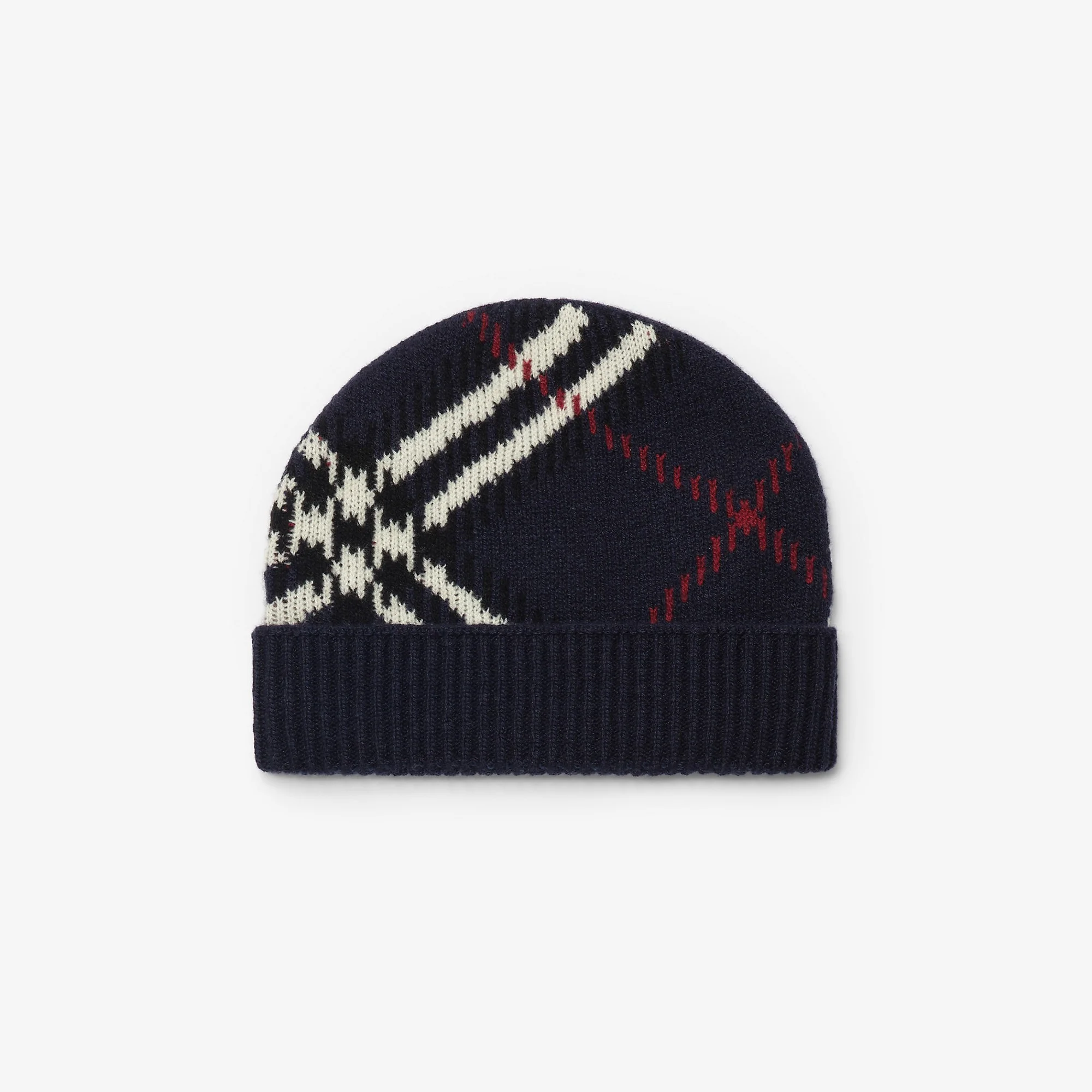 Check Cashmere Blend Beanie - 1