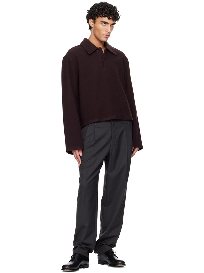 RIER Burgundy Fleece Polo outlook