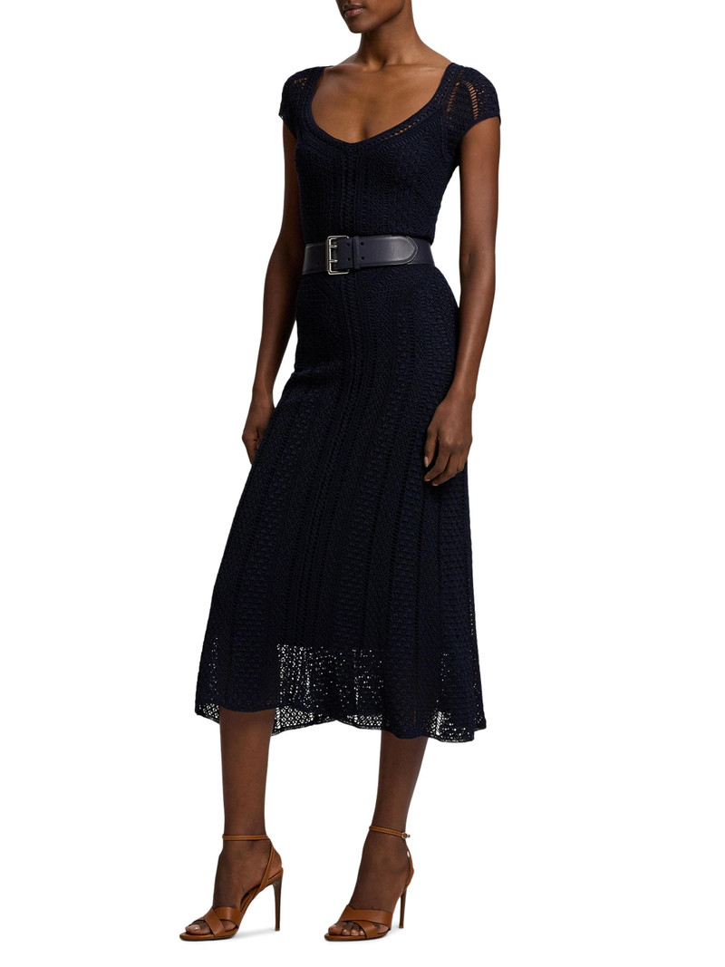 Women's Crosley Crochet Silk Midi-Dress - Icon Navy 5
