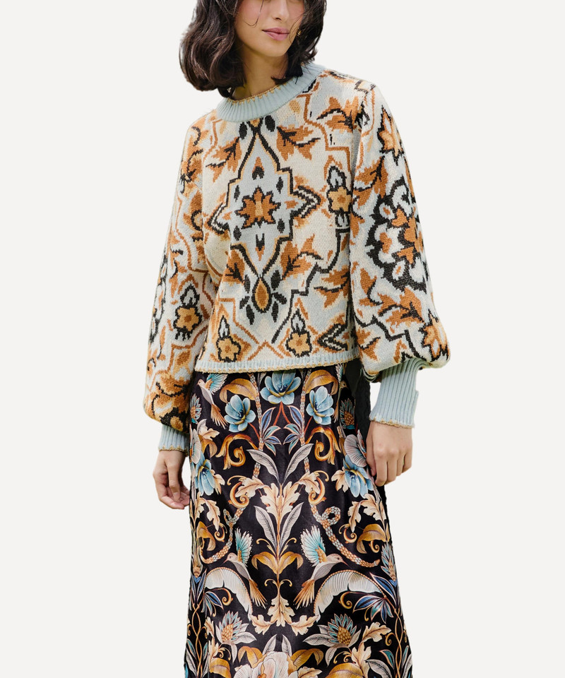 FARM RIO Stripes Winter Tapestry Knit Jumper outlook