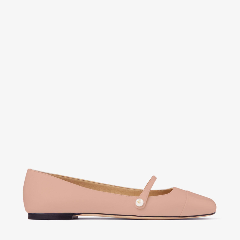 Elisa Flat Ballet Pink Nappa and Patent Leather Flats 1