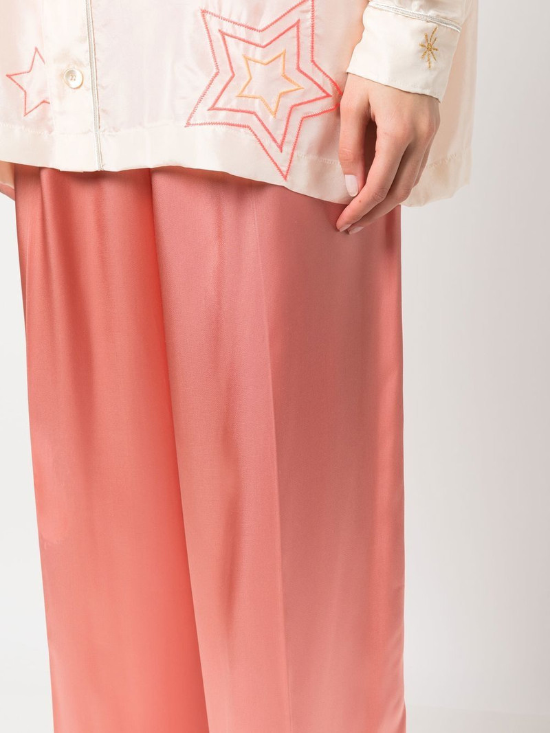 satin-finish gathered trousers 5