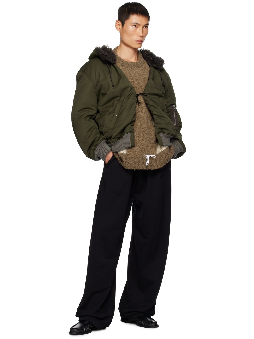 Green Hooded Bomber Jacket - 4