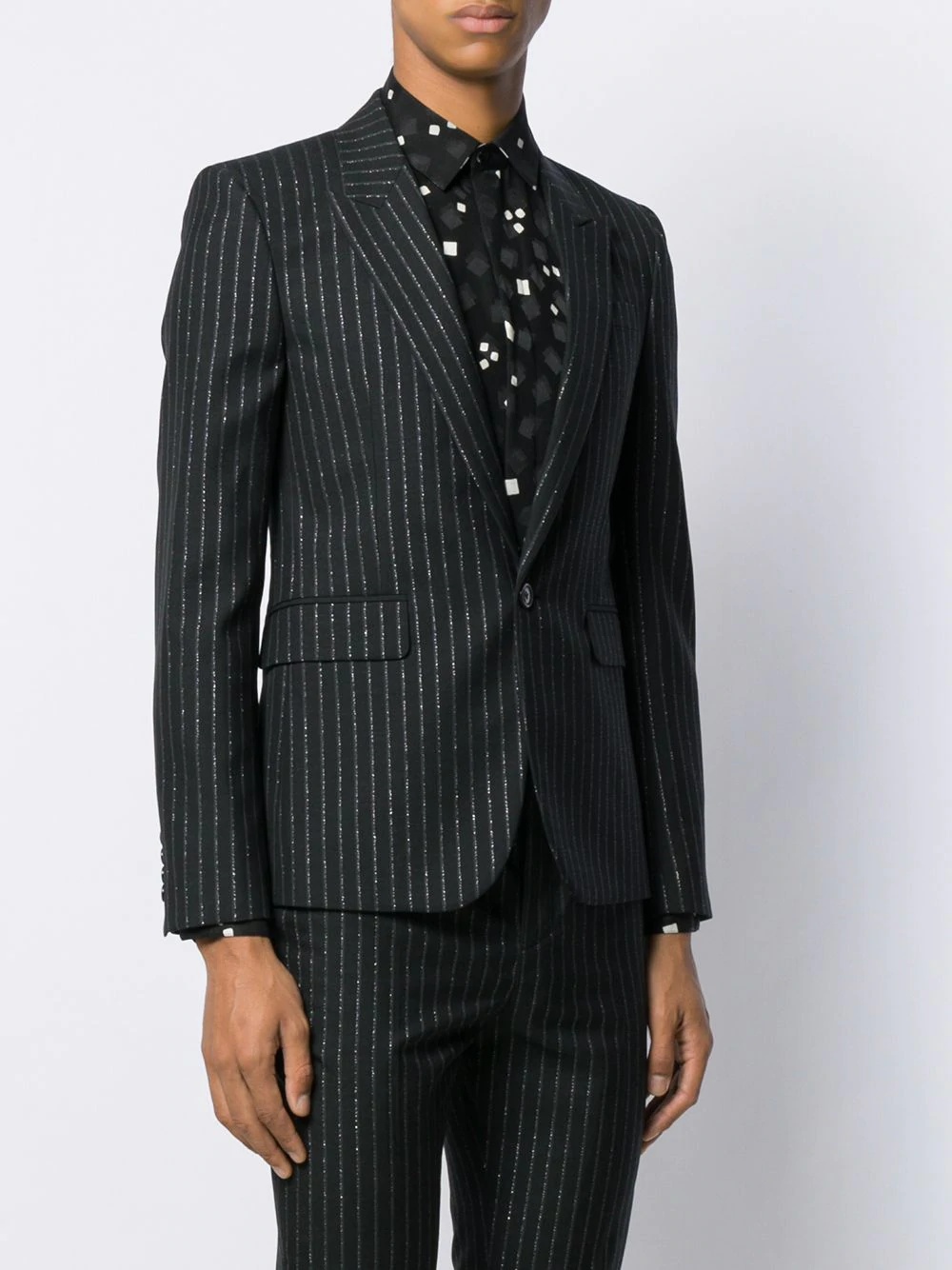 metallic stripes blazer - 3