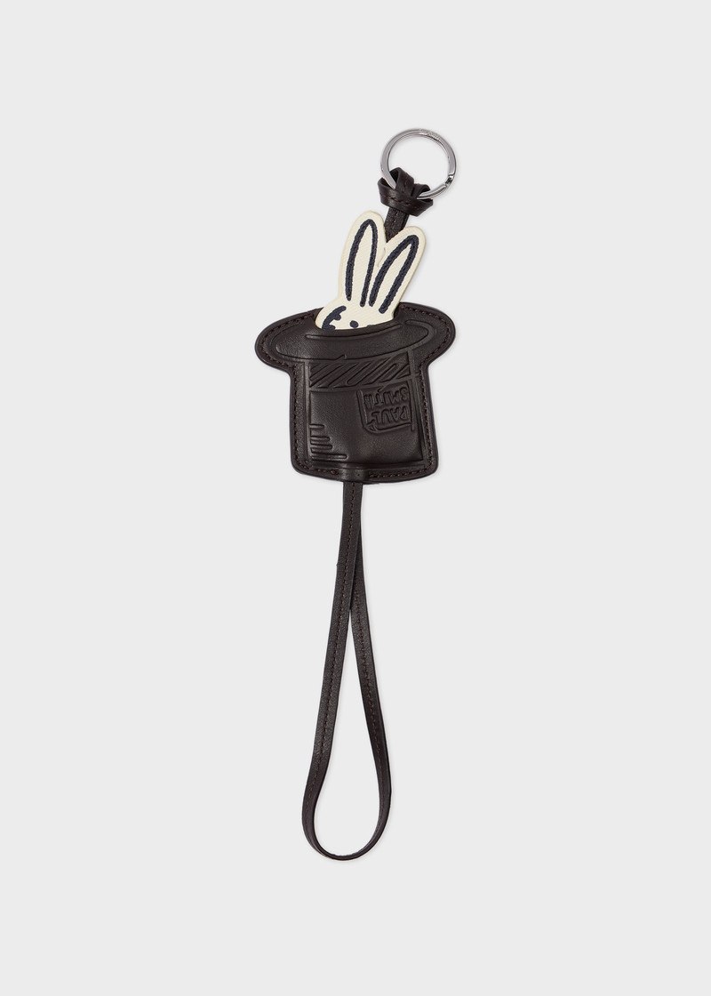 'Rabbit in a Hat' Leather Keyring 1