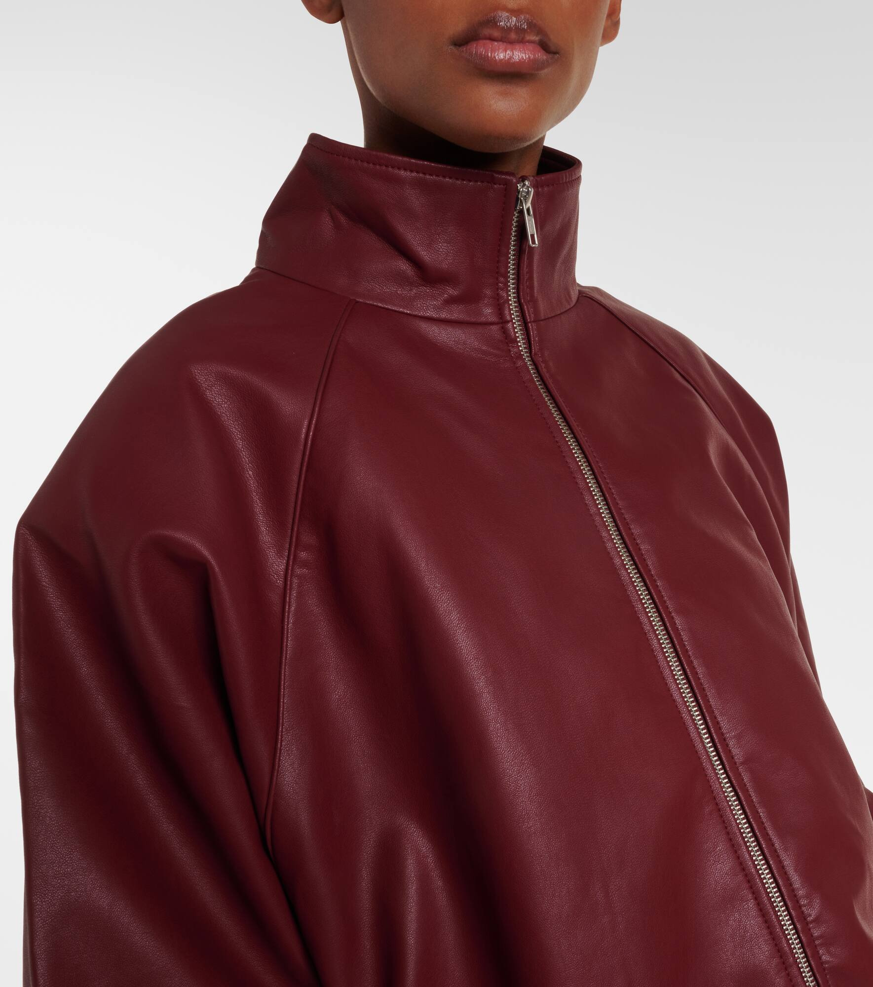 Senta oversized faux leather bomber jacket - 4