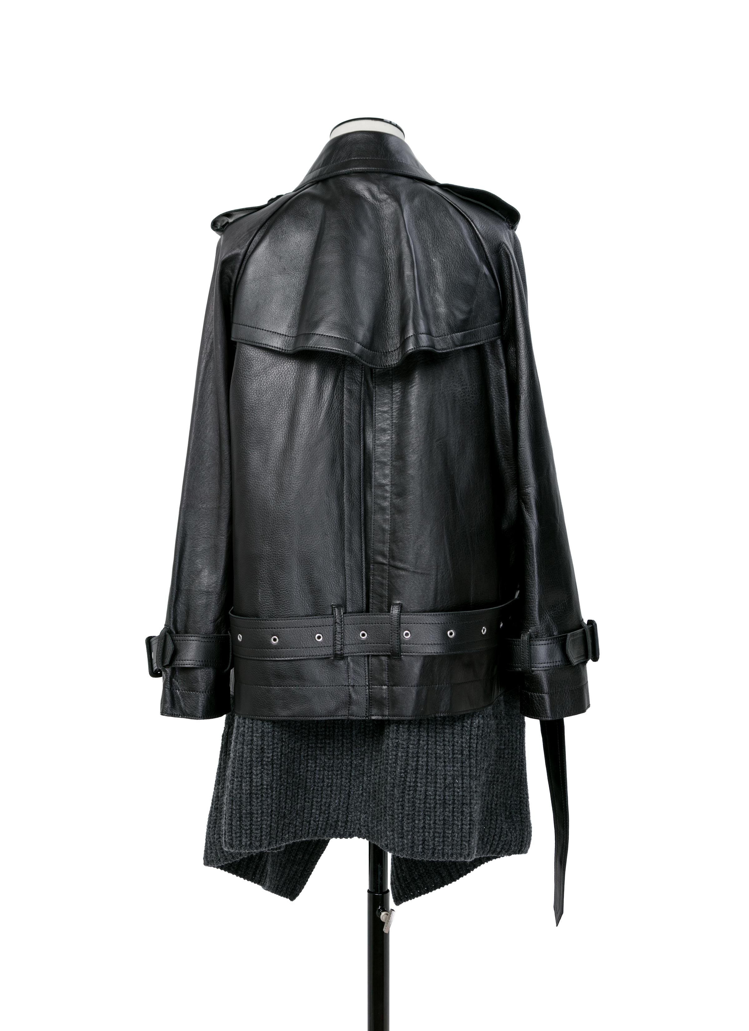 Leather x Wool Knit Jacket - 5