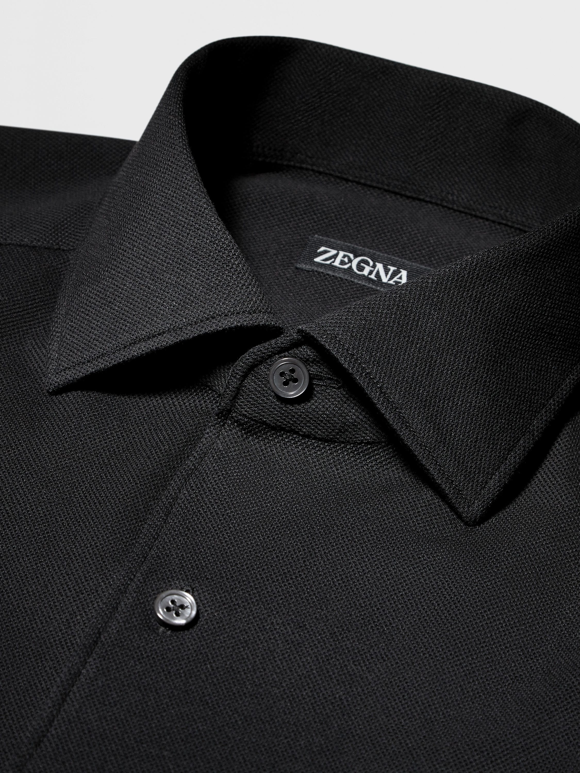 BLACK COTTON JERSEY LONG-SLEEVE SHIRT - 3