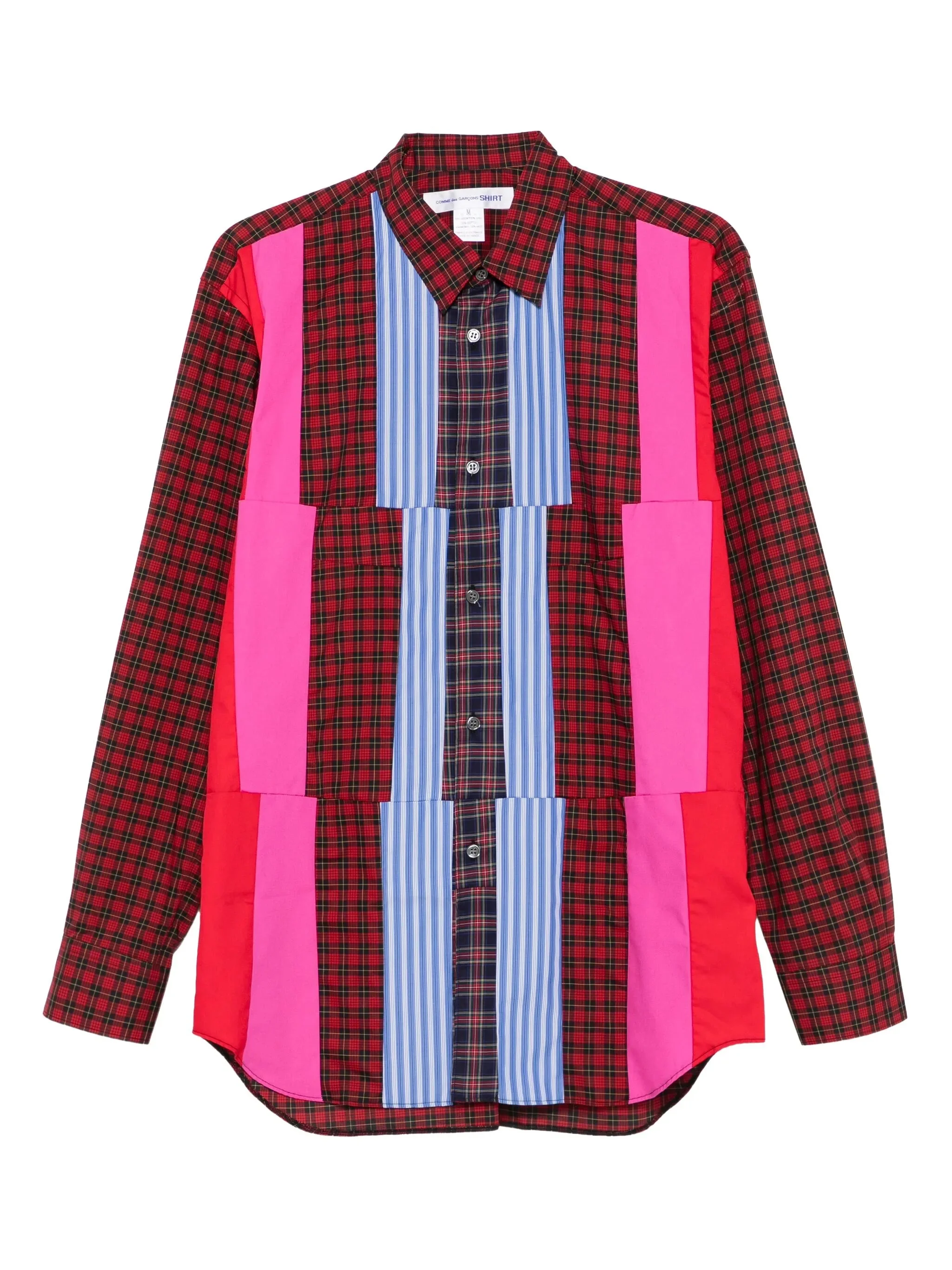 patchwork plaid shirt - 1