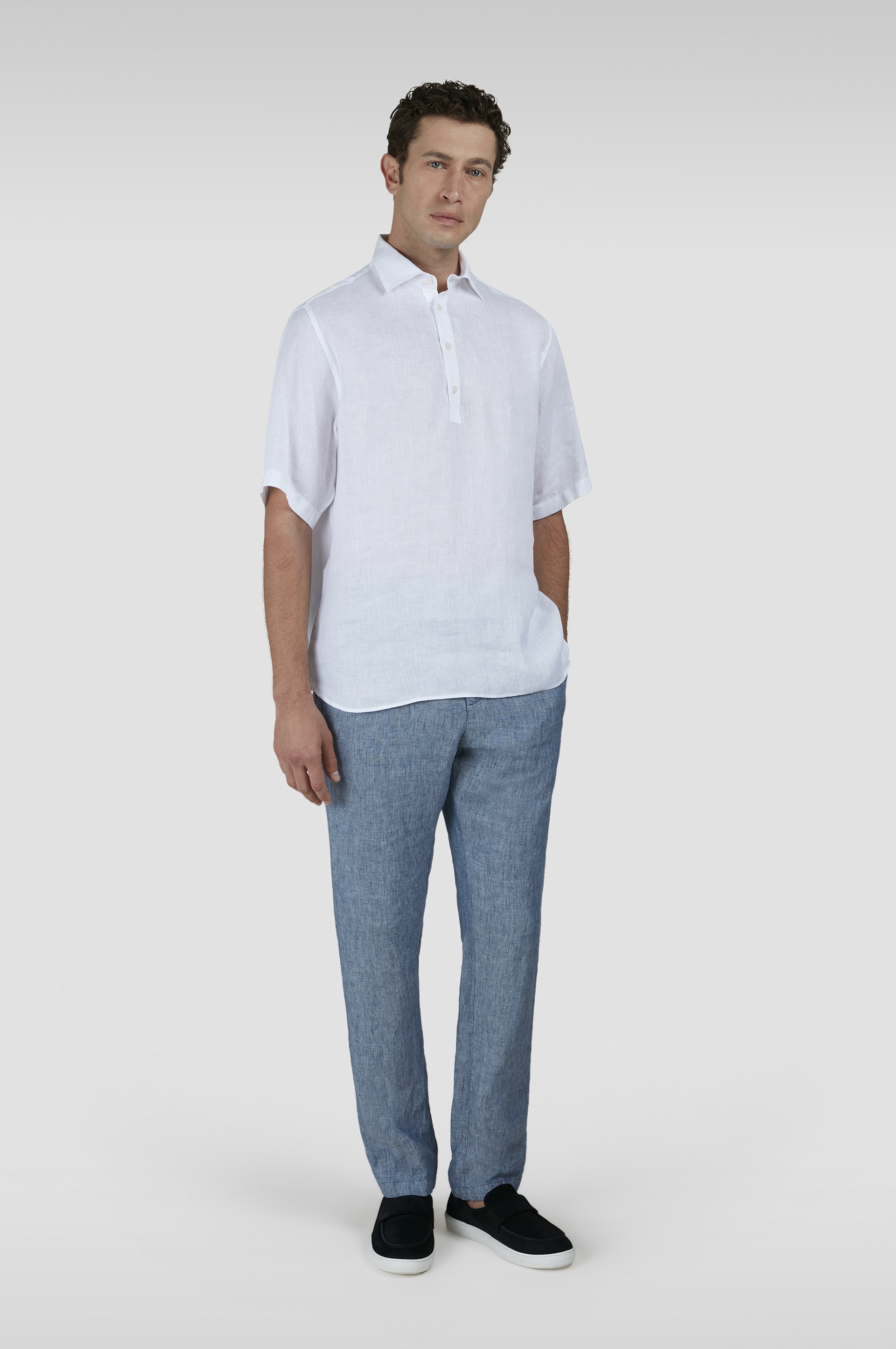 LINEN POPOVER SHIRT - 2