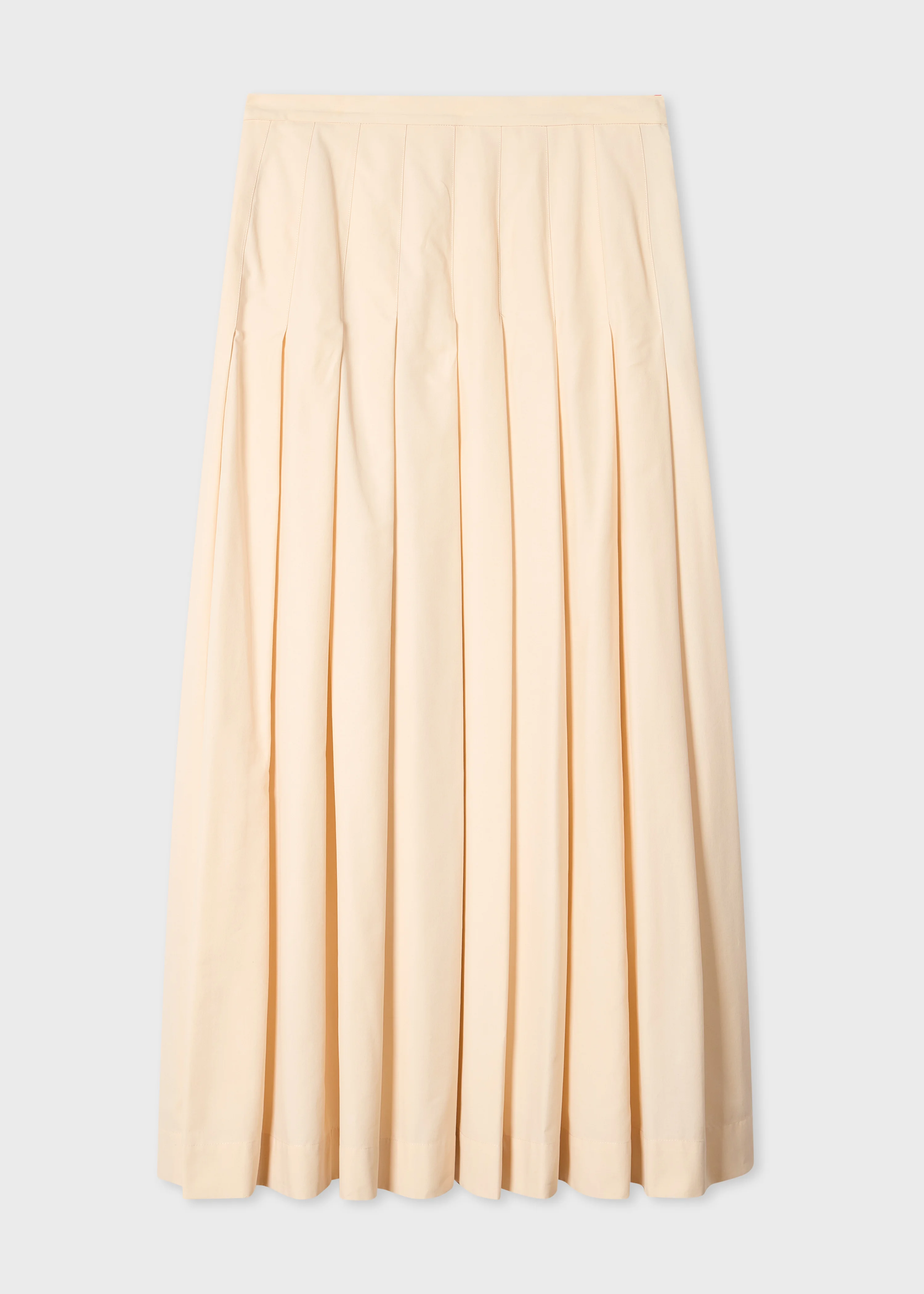 Women's Cream Pleated Cotton-Blend Skirt - 1