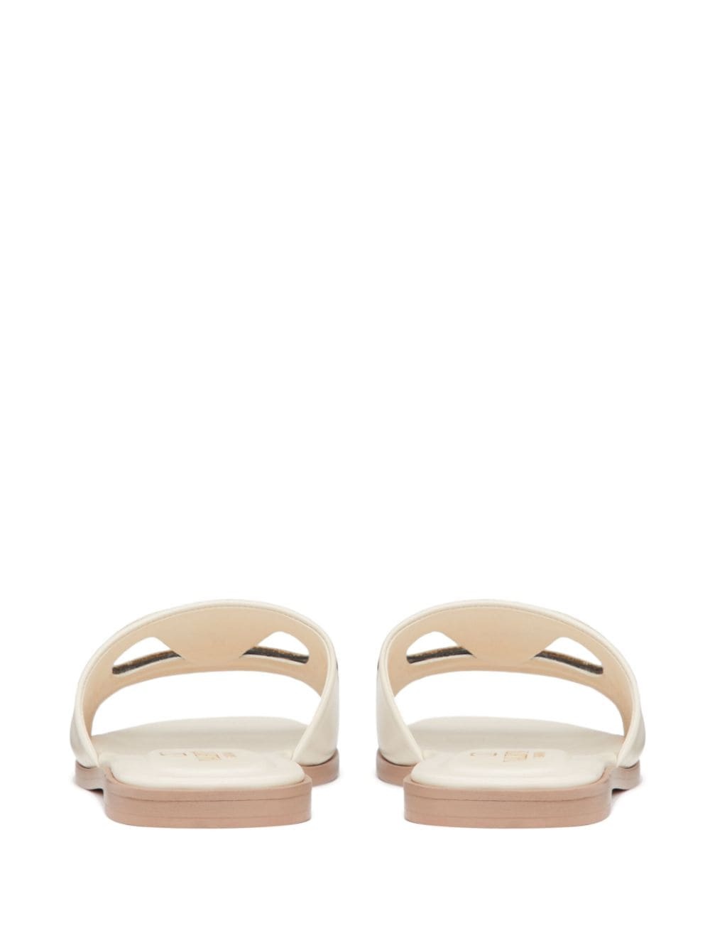 VLogo Signature flat leather sandals - 3
