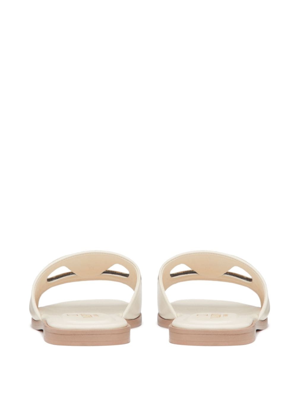 VLogo Signature flat leather sandals - 3