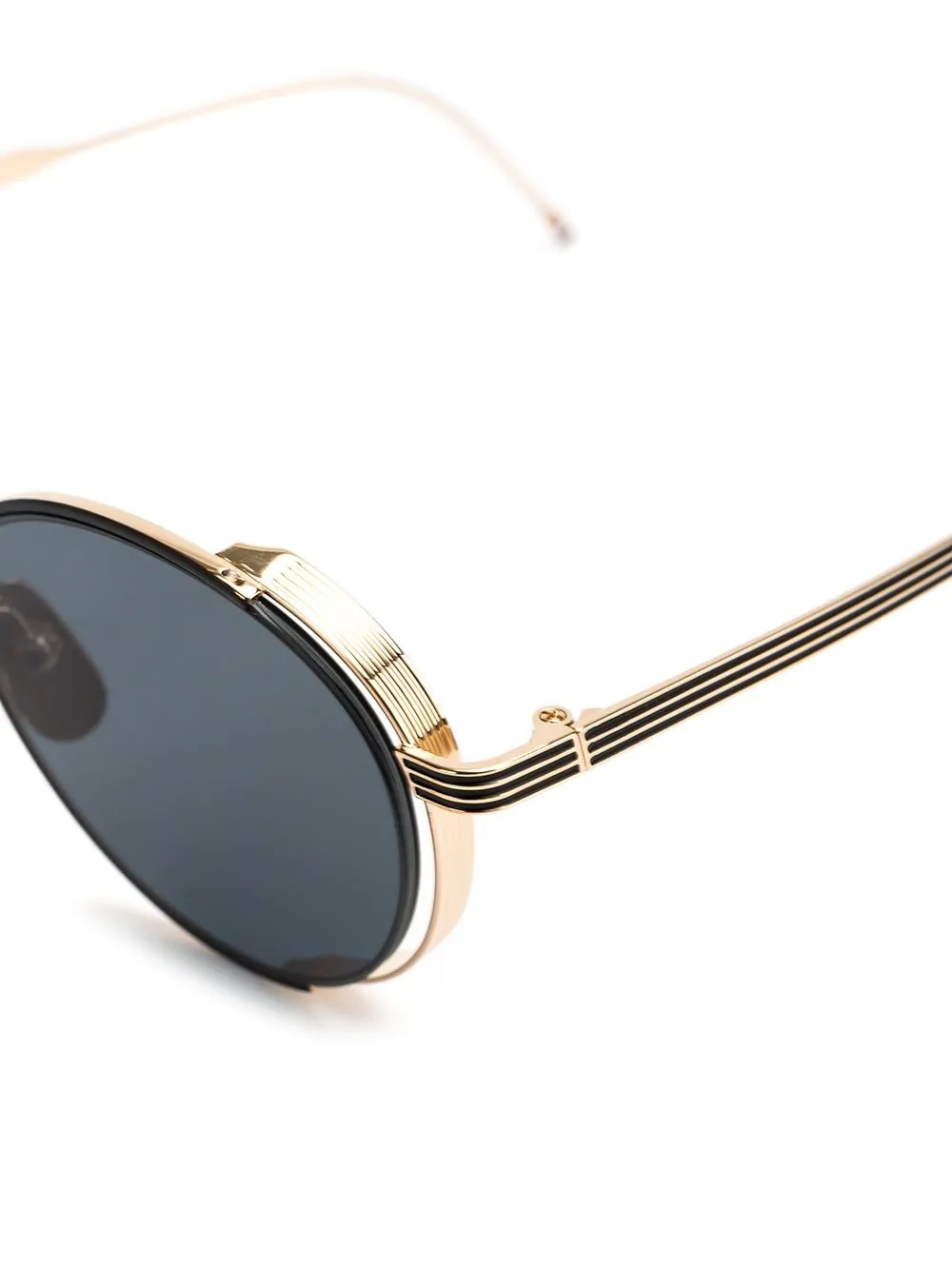 Black Enamel & 12k Gold Sunglasses - 3