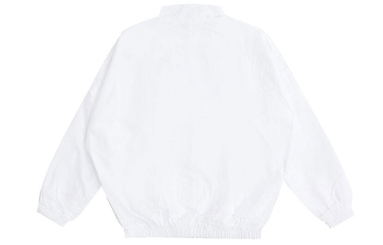 (WMNS) Nike SS22 Sportswear Essential Logo Pattern Wrinkled Woven Loose Stand Collar Jacket White DM - 2