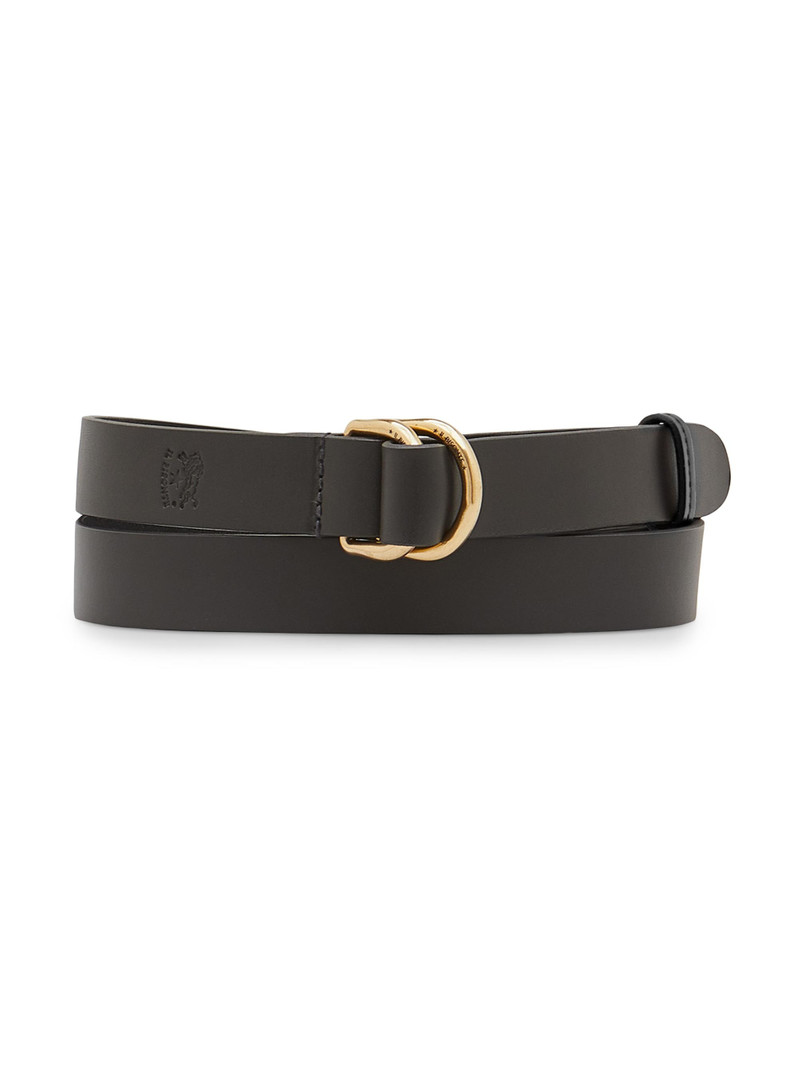 Women's Leather Double D-Ring Buckle Belt - Nero 1
