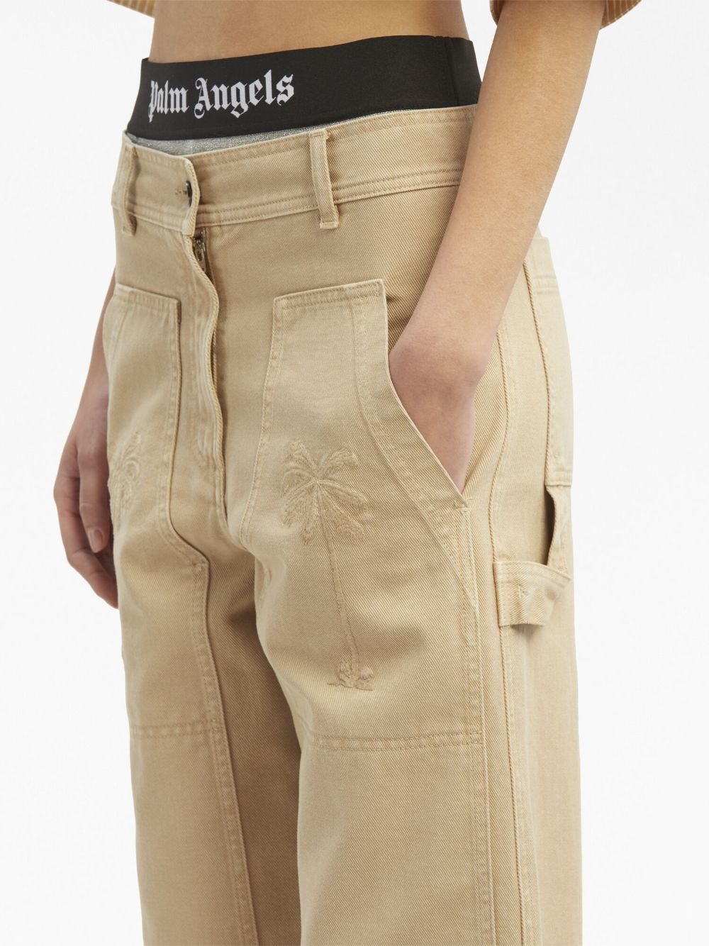mid-rise straight-leg trousers - 6