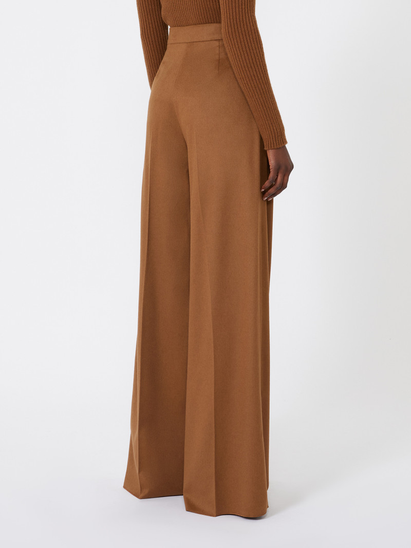 BORNEO1234 Wide, camel colour trousers 4