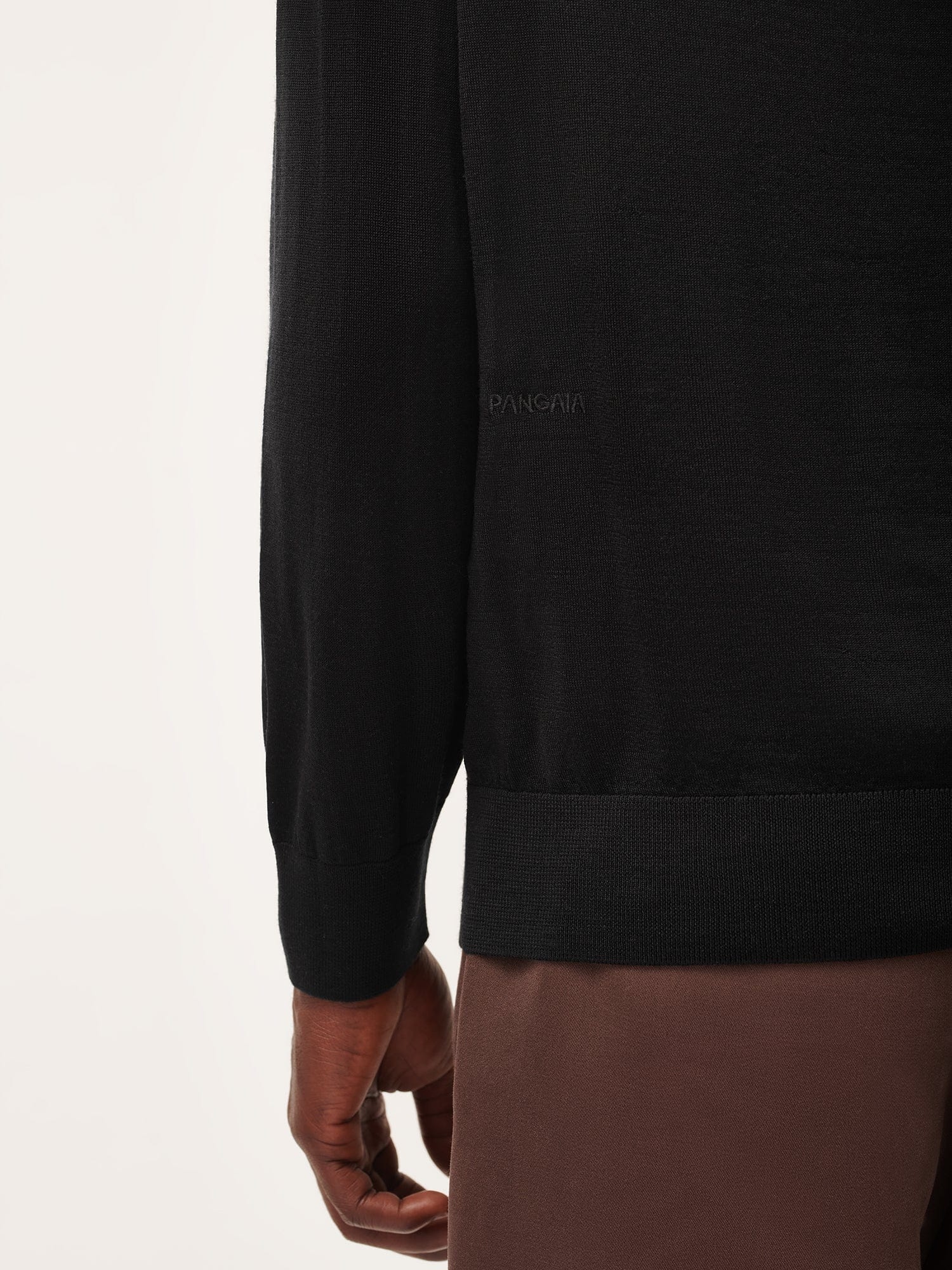 Men's Regenerative Merino Wool Turtleneck Sweater - Black - 4