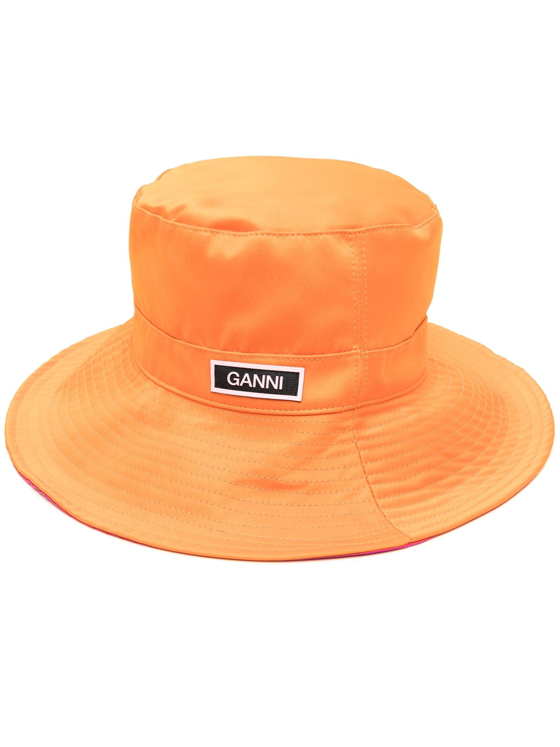 Orange Logo Patch Bucket Hat - 1