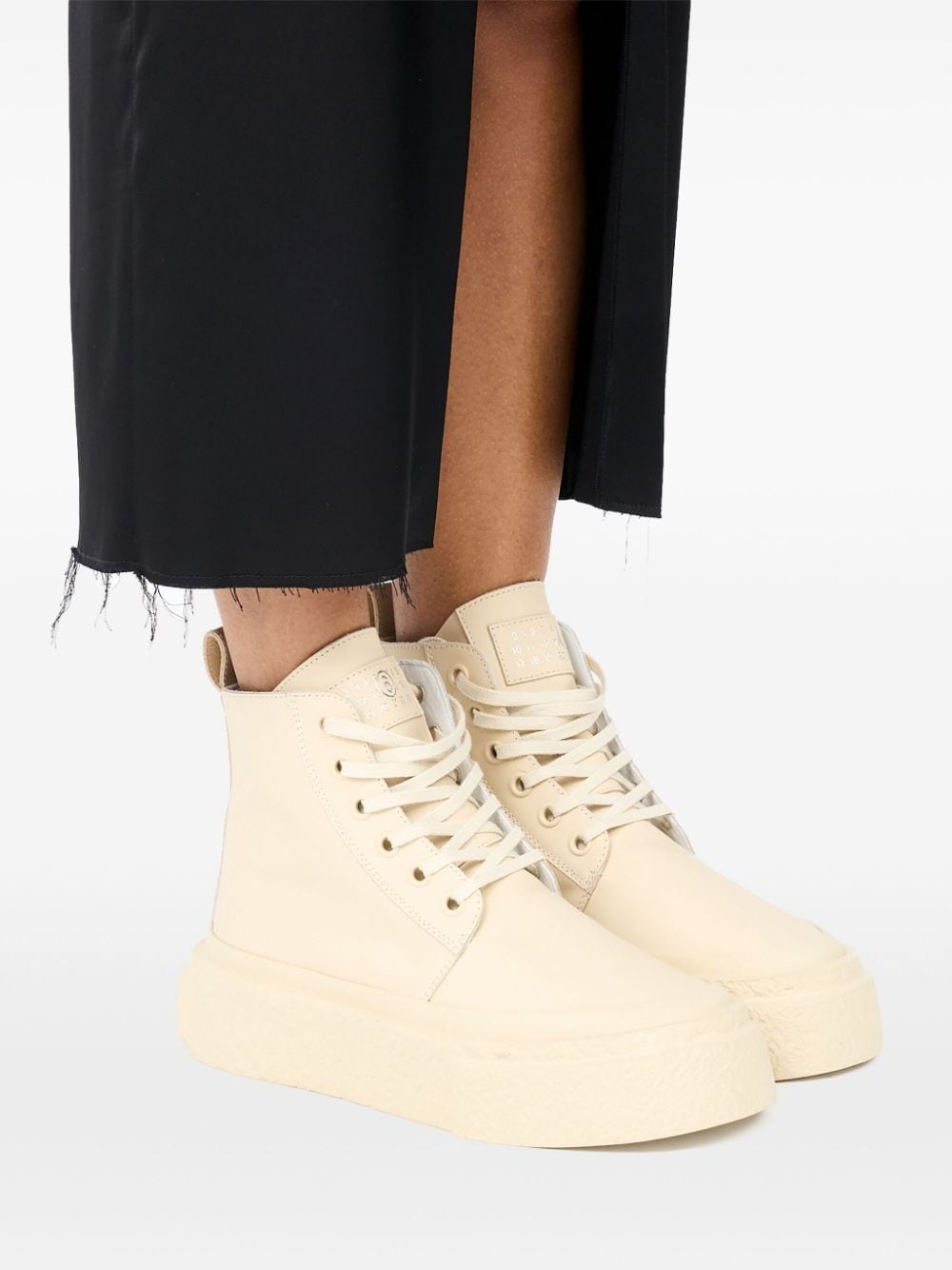 lace-up leather sneakers - 7