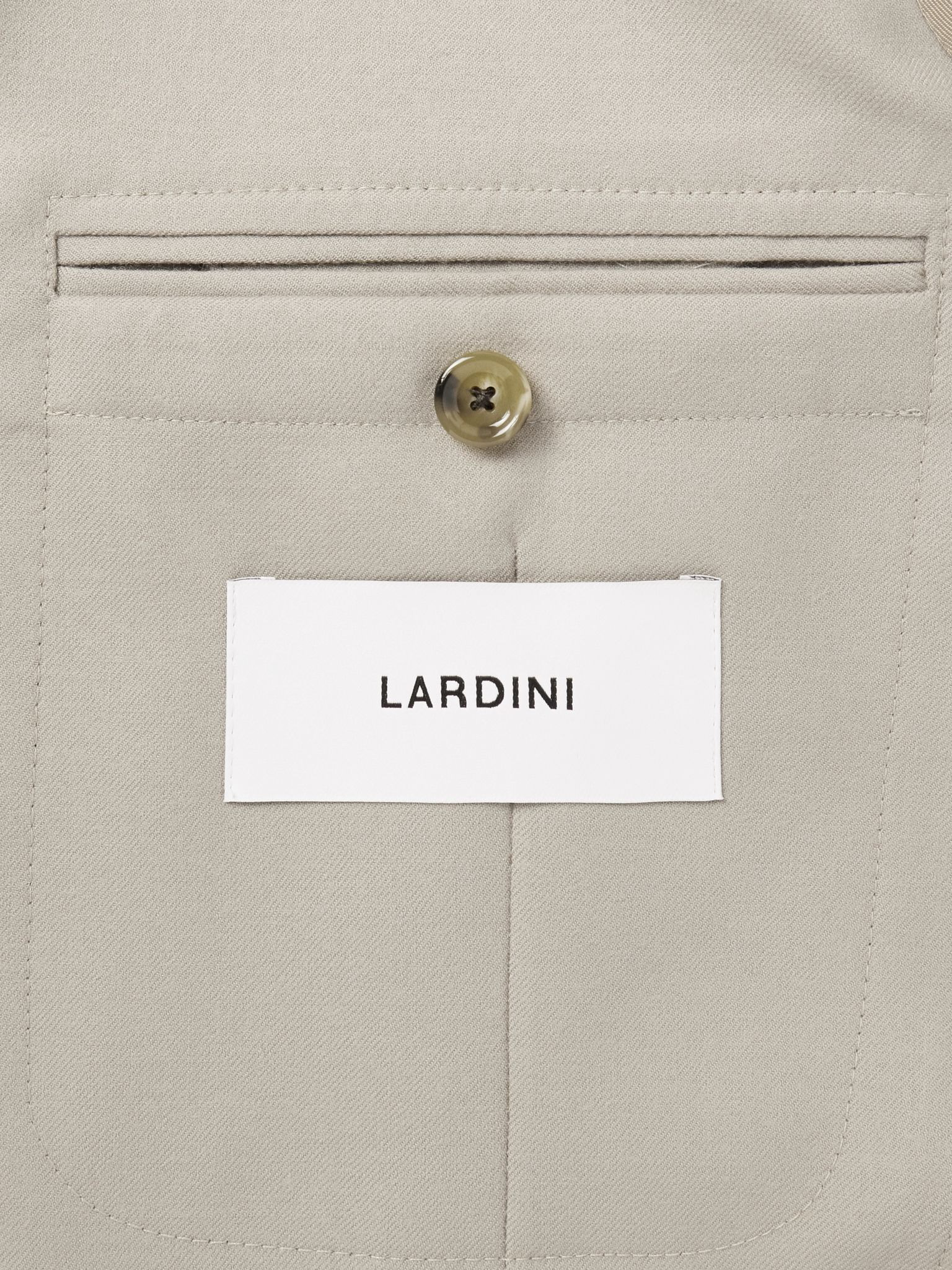 Virgin Wool-Blend Twill Suit Jacket Beige - 6