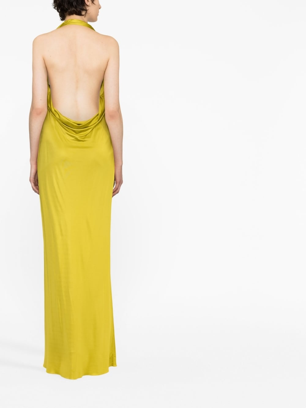 draped halterneck maxi dress - 3