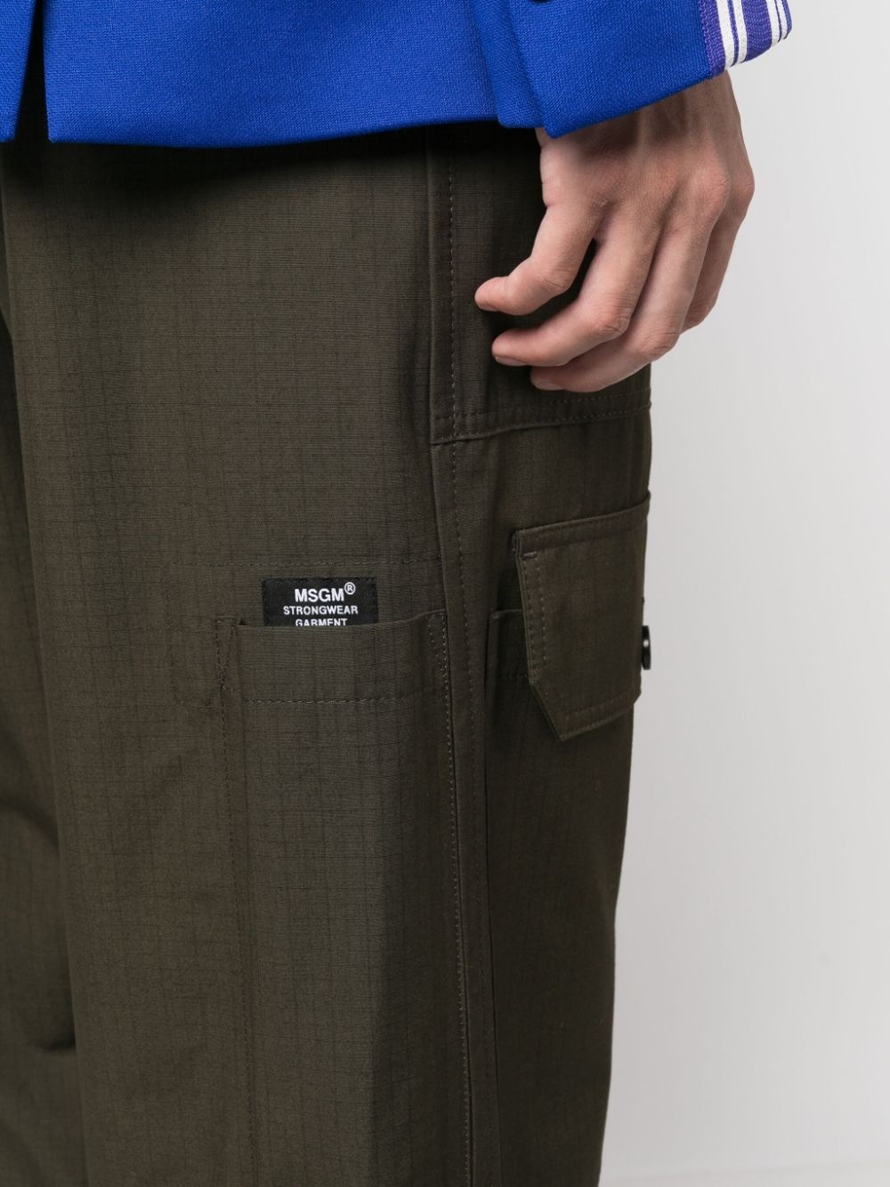 cargo-pocket ripstop tapered trousers - 5