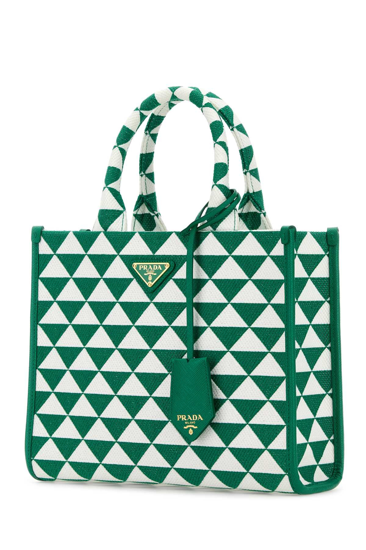 Prada Women Embroidered Fabric Small Symbole Shopping Bag - 2