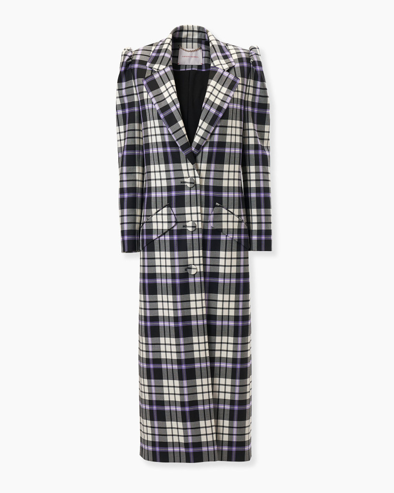 Plaid Single-Breasted Coat 1