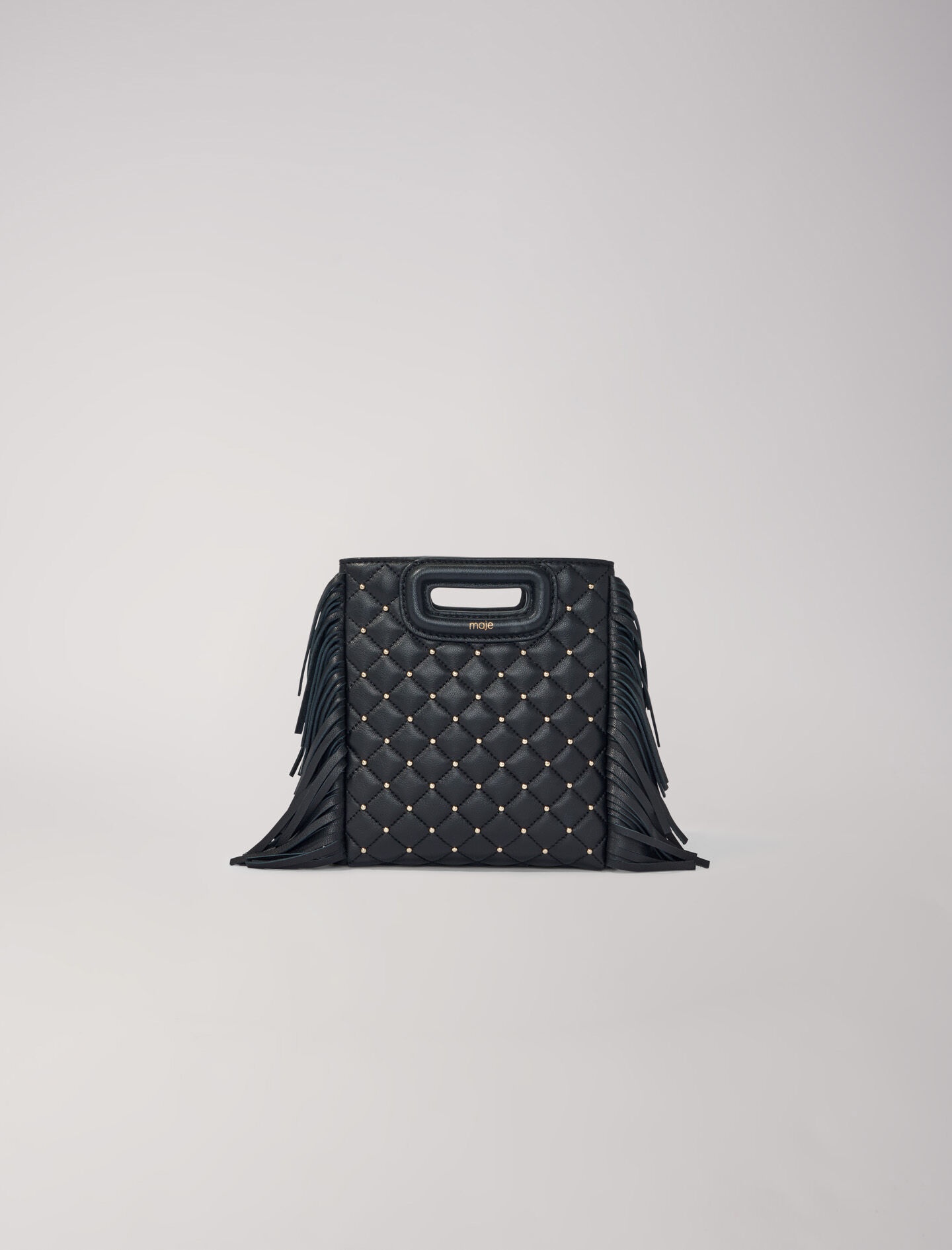 Studded M quilted leather mini bag - 1