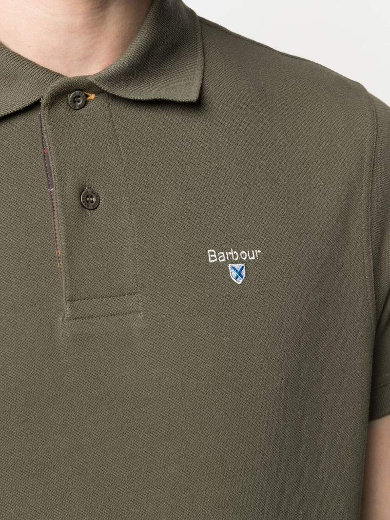 tartan-trim embroidered-logo polo shirt 5