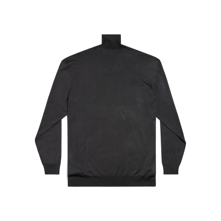 Balenciaga Men's Black BB Oversized High-Neck Sweater, Brand Size 1 (Small) - 6
